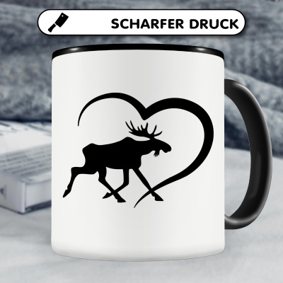 Tasse mit dem Motiv Herz mit Estland Elch - Ansicht 5