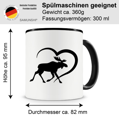 Tasse mit dem Motiv Herz mit Finnland Elch - Ansicht 2