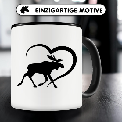 Tasse mit dem Motiv Herz mit Finnland Elch - Ansicht 3