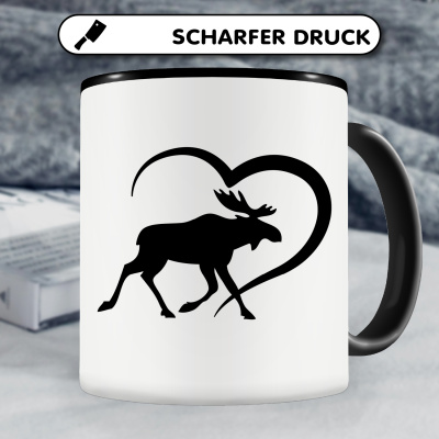 Tasse mit dem Motiv Herz mit Finnland Elch - Ansicht 5