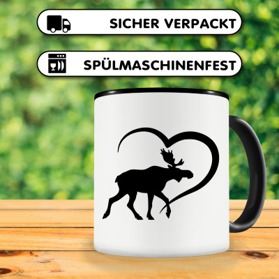 Tasse mit dem Motiv Herz mit Norwegen Elch - Ansicht 4