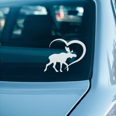 Herz mit Norwegen Elch Autoaufkleber - Ansicht 2