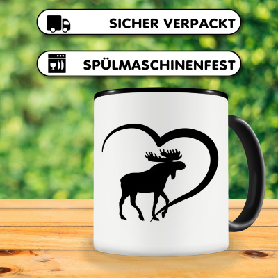 Tasse mit dem Motiv Herz mit Kanada Elch - Ansicht 4