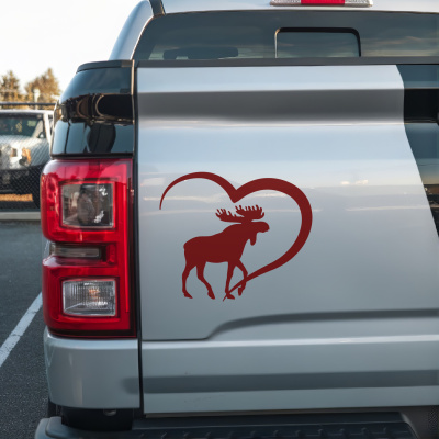 Herz mit Kanada Elch Autoaufkleber - Ansicht 3