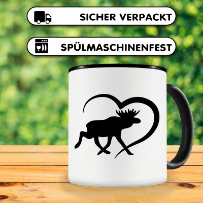 Tasse mit dem Motiv Herz mit Schweden Elch - Ansicht 4