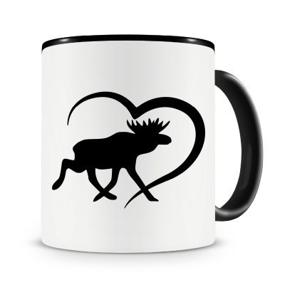 Tasse mit dem Motiv Herz mit Schweden Elch
