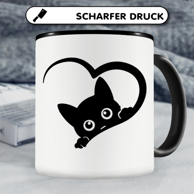 Tasse mit dem Motiv Herz mit Katze - Ansicht 5