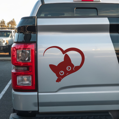 Herz mit Katze Autoaufkleber - Ansicht 3