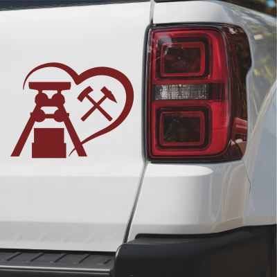 Herz mit Zeche Zollverein Autoaufkleber - Ansicht 3