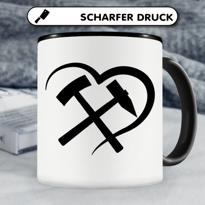 Tasse mit dem Motiv Herz mit Schlgel und Eisen - Ansicht 5