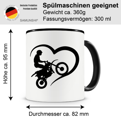 Tasse mit dem Motiv Herz mit Motocross - Ansicht 2