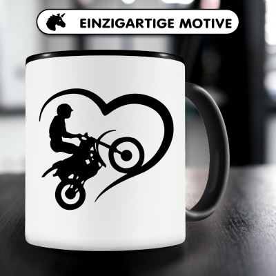 Tasse mit dem Motiv Herz mit Motocross - Ansicht 3