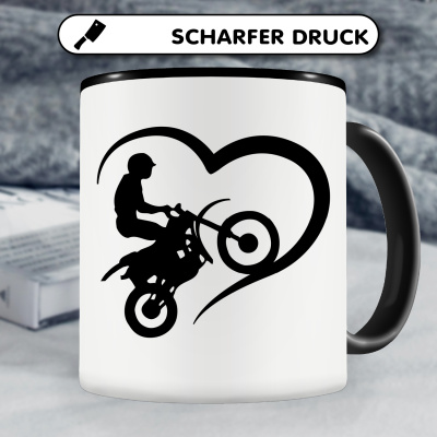 Tasse mit dem Motiv Herz mit Motocross - Ansicht 5