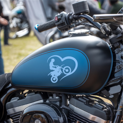 Herz mit Motocross Autoaufkleber - Ansicht 8