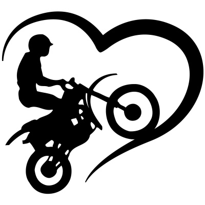 Herz mit Motocross Autoaufkleber