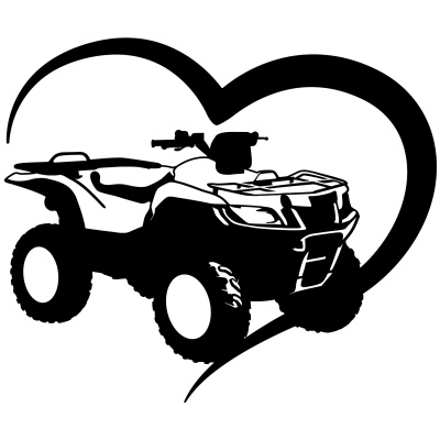 Herz mit ATV Autoaufkleber