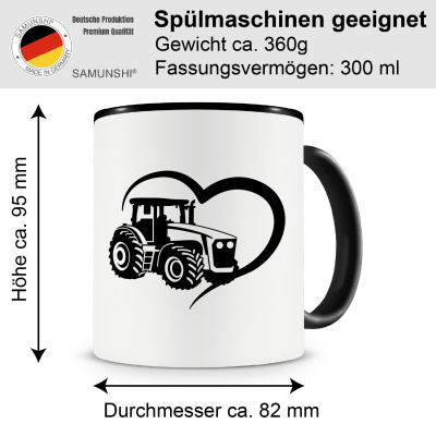Tasse mit dem Motiv Herz mit Trecker - Ansicht 2