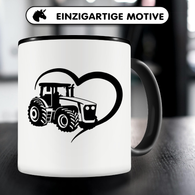 Tasse mit dem Motiv Herz mit Trecker - Ansicht 3
