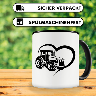 Tasse mit dem Motiv Herz mit Trecker - Ansicht 4