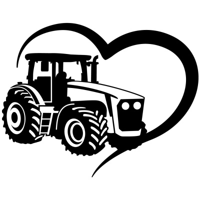 Herz mit Trecker Autoaufkleber
