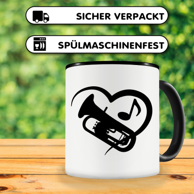Tasse mit dem Motiv Herz mit Euphonium - Ansicht 4