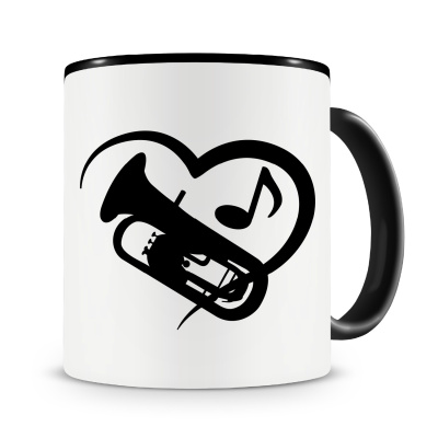 Tasse mit dem Motiv Herz mit Euphonium