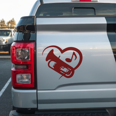 Herz mit Euphonium Autoaufkleber - Ansicht 3