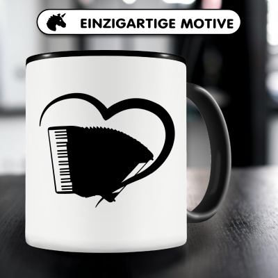 Tasse mit dem Motiv Herz mit Akkordeon - Ansicht 3