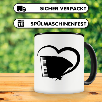 Tasse mit dem Motiv Herz mit Akkordeon - Ansicht 4