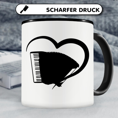 Tasse mit dem Motiv Herz mit Akkordeon - Ansicht 5