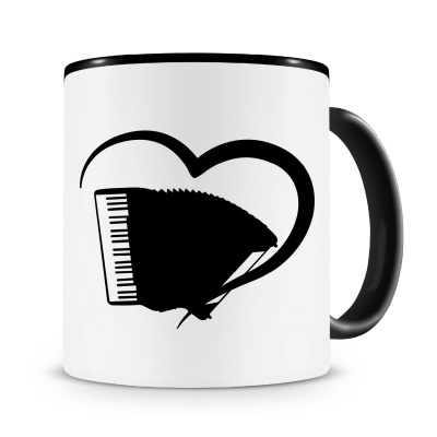 Tasse mit dem Motiv Herz mit Akkordeon