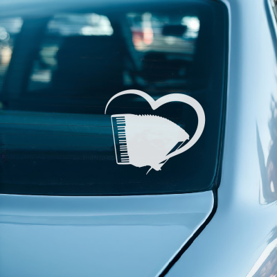 Herz mit Akkordeon Autoaufkleber - Ansicht 2