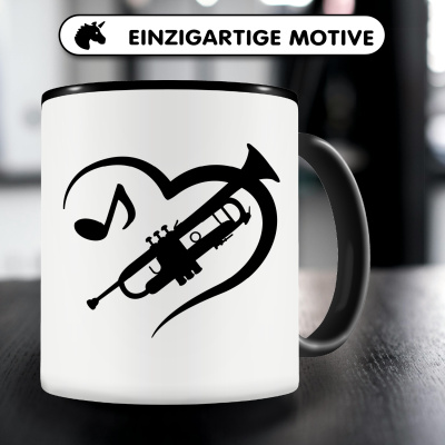 Tasse mit dem Motiv Herz mit Trompete - Ansicht 3