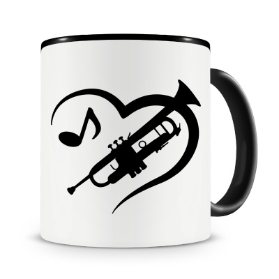 Tasse mit dem Motiv Herz mit Trompete