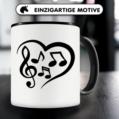 Tasse mit dem Motiv Herz mit Musik Musiknoten - Ansicht 3