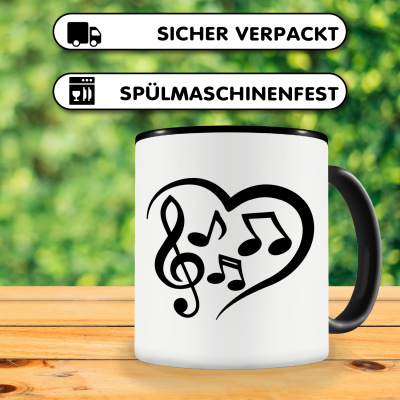 Tasse mit dem Motiv Herz mit Musik Musiknoten - Ansicht 4