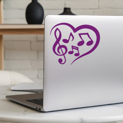 Herz mit Musik Musiknoten Autoaufkleber - Ansicht 5