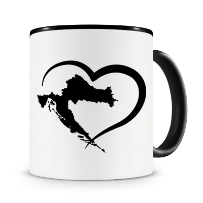 Tasse mit dem Motiv Herz mit Kroatien