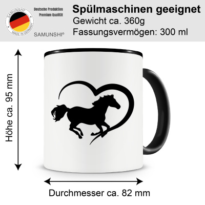 Tasse mit dem Motiv Herz mit Pferd - Ansicht 2