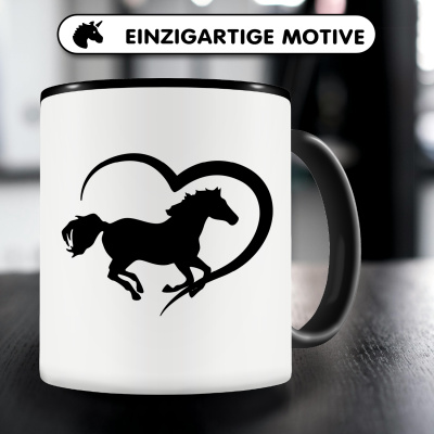 Tasse mit dem Motiv Herz mit Pferd - Ansicht 3