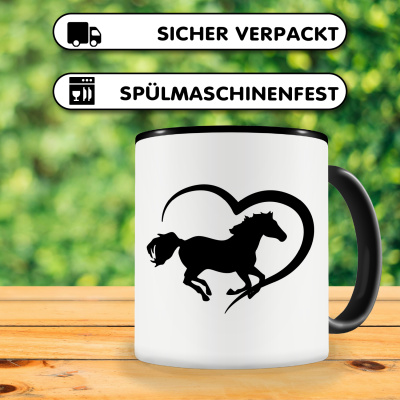 Tasse mit dem Motiv Herz mit Pferd - Ansicht 4