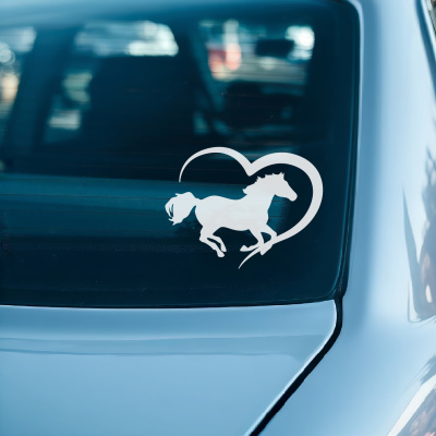 Herz mit Pferd Autoaufkleber - Ansicht 2