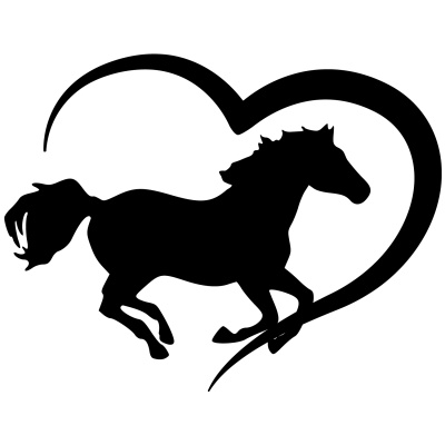 Herz mit Pferd Autoaufkleber
