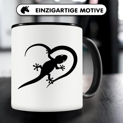 Tasse mit dem Motiv Herz mit Gecko - Ansicht 3