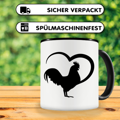 Tasse mit dem Motiv Herz mit Hahn - Ansicht 4