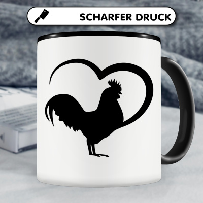 Tasse mit dem Motiv Herz mit Hahn - Ansicht 5