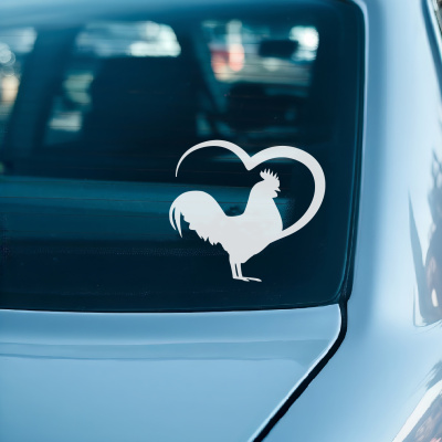 Herz mit Hahn Autoaufkleber - Ansicht 2