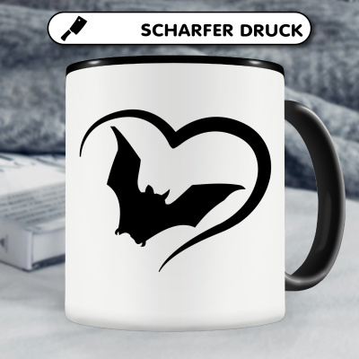 Tasse mit dem Motiv Herz mit Fledermaus - Ansicht 5