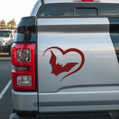 Herz mit Fledermaus Autoaufkleber - Ansicht 3