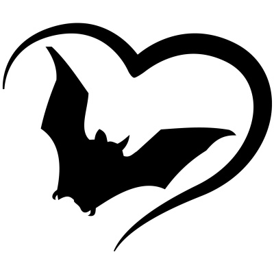 Herz mit Fledermaus Autoaufkleber
